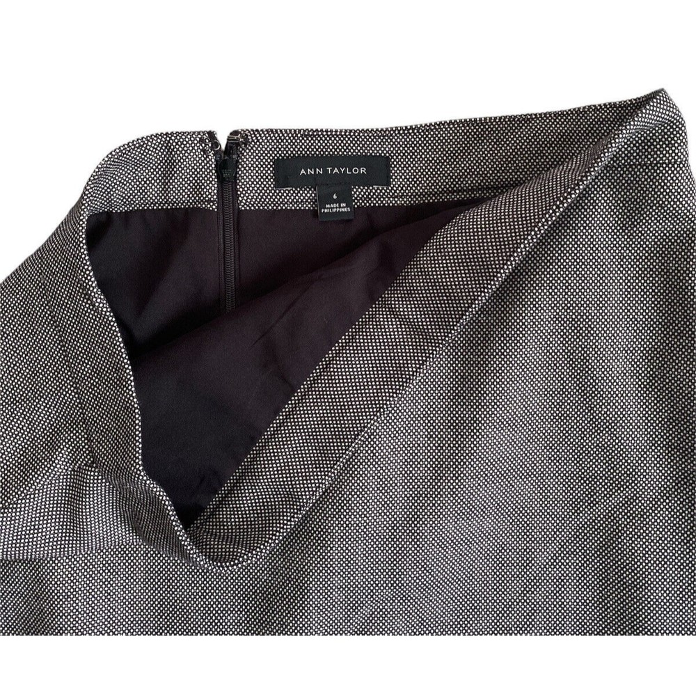 Ann Taylor Pencil Skirt Birdseye Womens Sz 4 Gray Career Professional